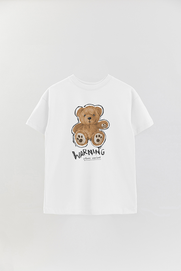 REMERA OVER ESTAMPADA UNISEX TEDDY WARNING