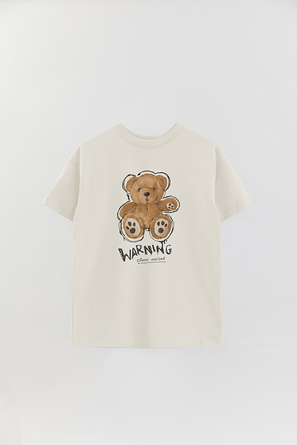 REMERA OVER ESTAMPADA UNISEX TEDDY WARNING