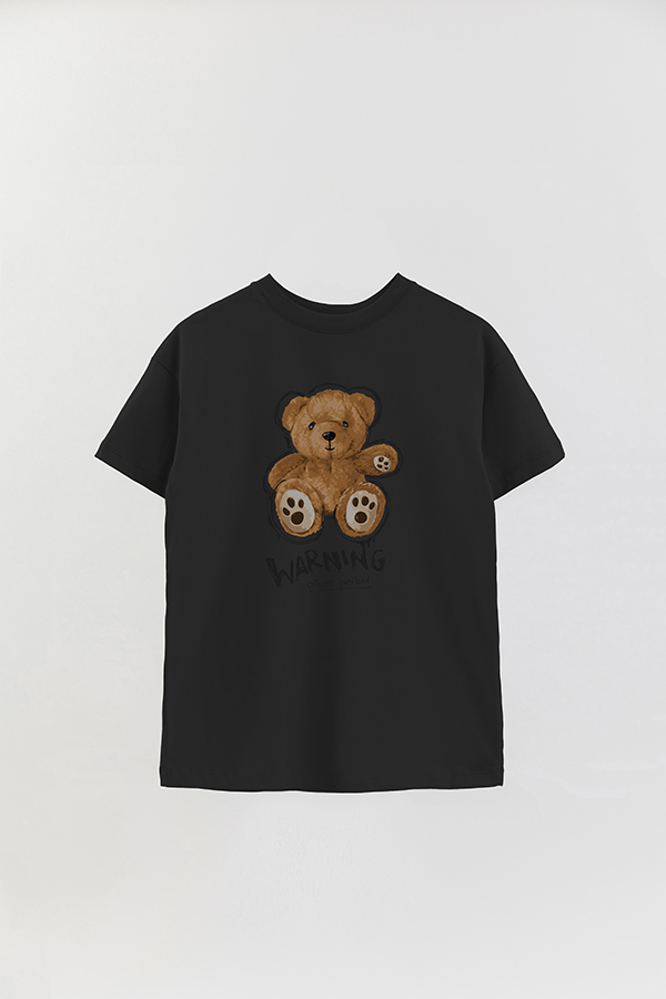 REMERA OVER ESTAMPADA UNISEX TEDDY WARNING