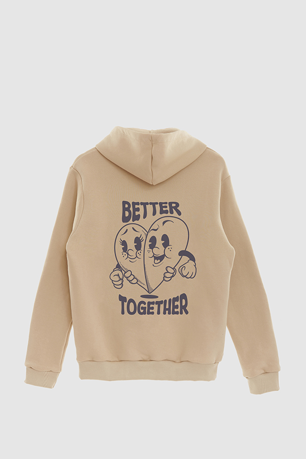 HOODIE ESTAMPADO CARTOON ILLUSTRATION BETTER TOGETHER