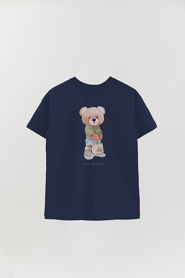 REMERA OVER ESTAMPADA UNISEX TEDDY SAVE THE WORLD
