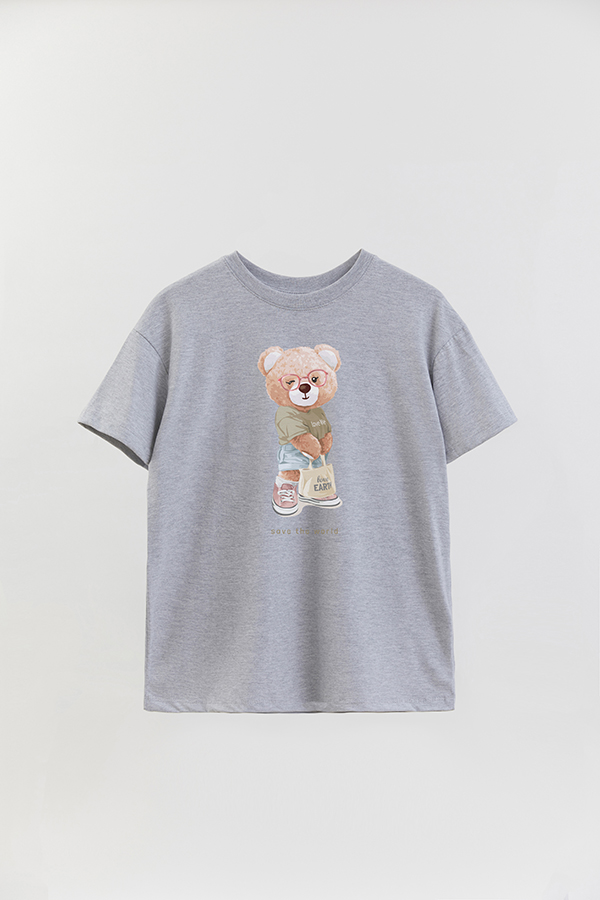 REMERA OVER ESTAMPADA UNISEX TEDDY SAVE THE WORLD