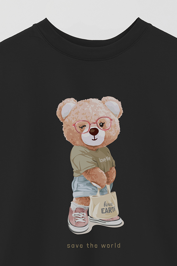 REMERA OVER ESTAMPADA UNISEX TEDDY SAVE THE WORLD