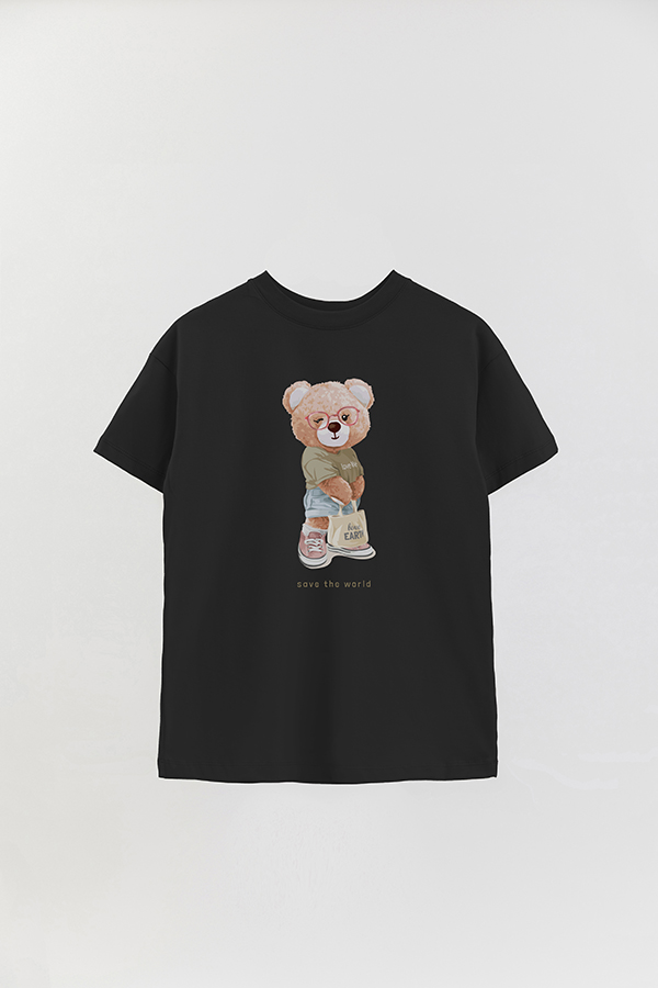 REMERA OVER ESTAMPADA UNISEX TEDDY SAVE THE WORLD
