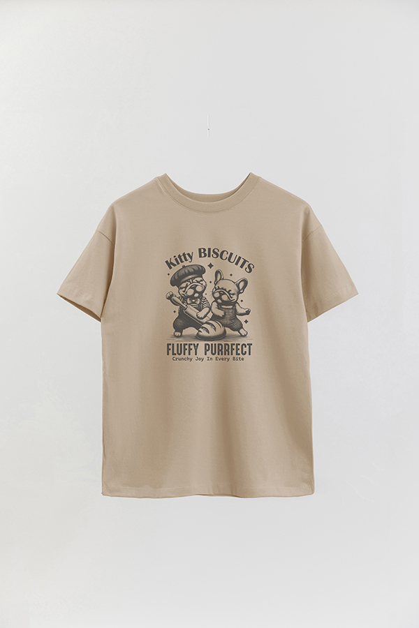 REMERA OVER ESTAMPADA DOG KITTY BISCUITS