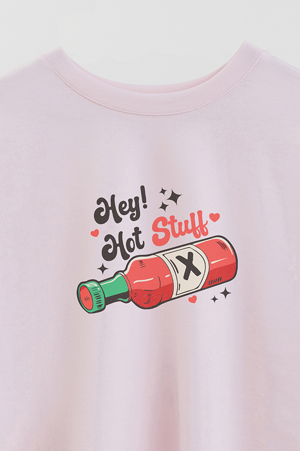 REMERA CROP ESTAMPADA FABULOUS VALENTINE HOT STUFF