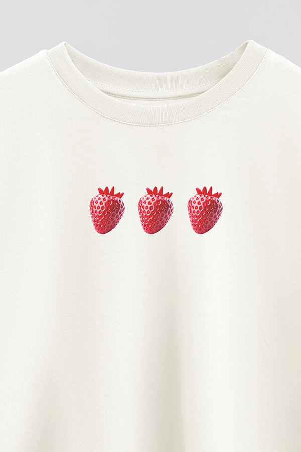 REMERA CROP ESTAMPADA ANTI VALENTINE STRAWBERRY