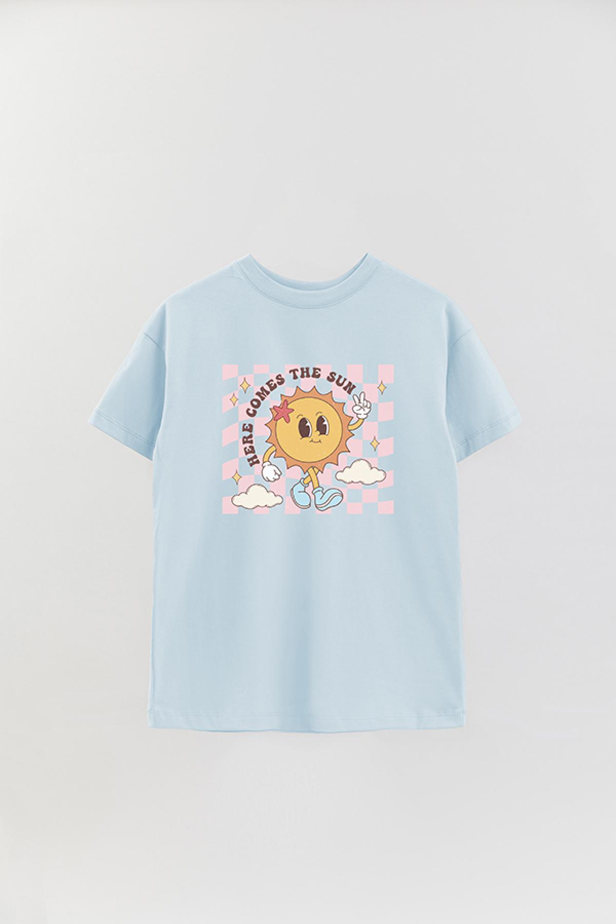 REMERA OVER ESTAMPADA RT HERE COMES THE SUN