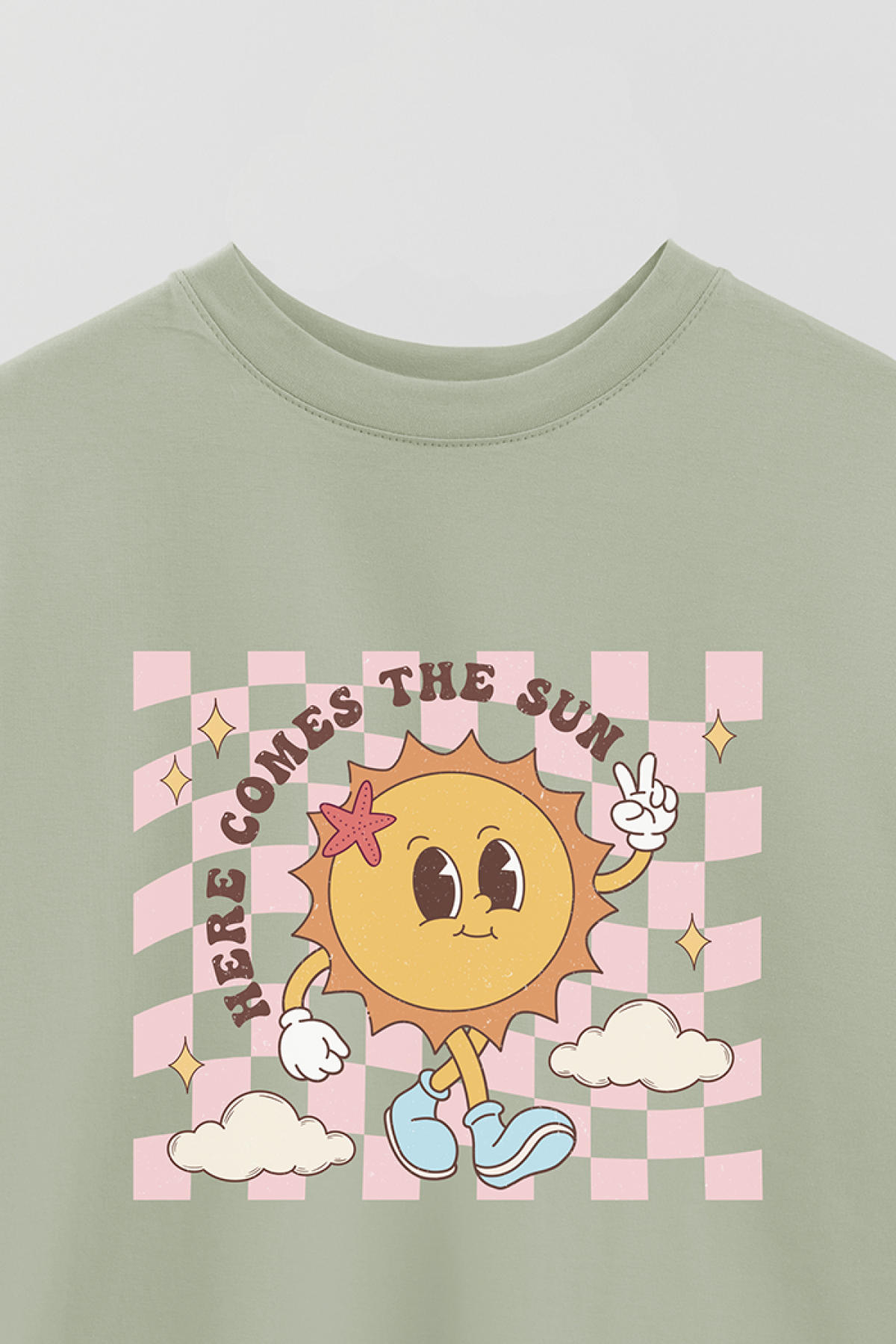 REMERA OVER ESTAMPADA RT HERE COMES THE SUN