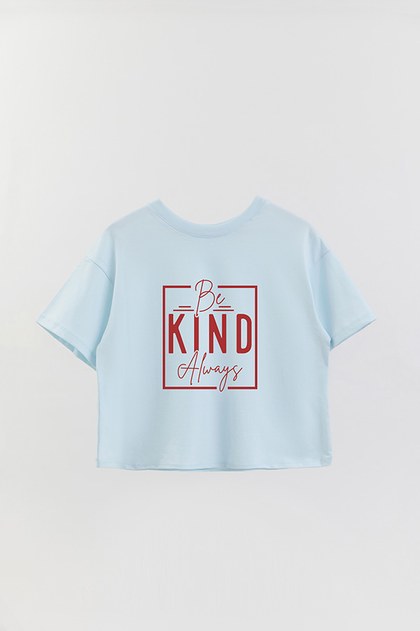 REMERA CROP ESTAMPADA RD BE KIND ALWAYS