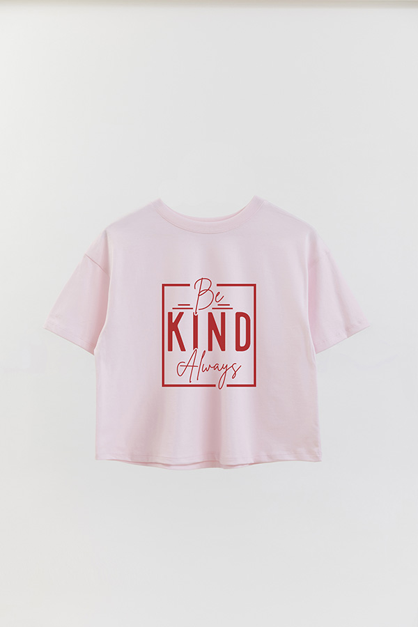 REMERA CROP ESTAMPADA RD BE KIND ALWAYS