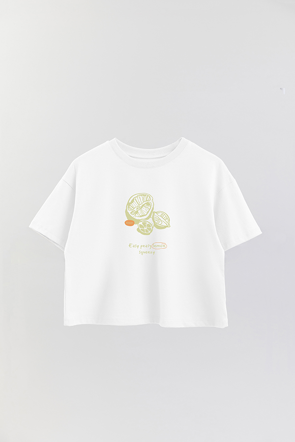 REMERA CROP ESTAMPADA HARVEST LEMONS