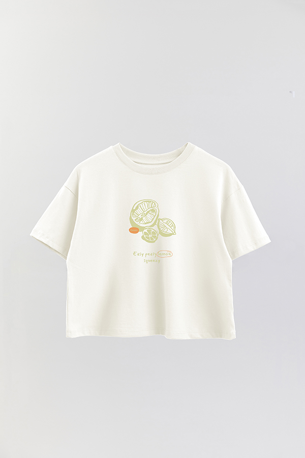 REMERA CROP ESTAMPADA HARVEST LEMONS