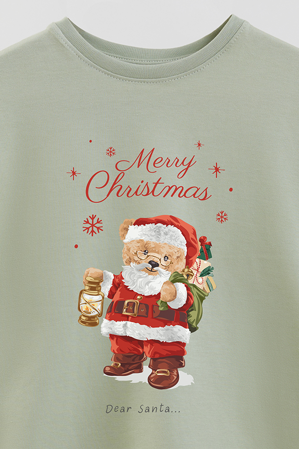 REMERA BASICA ESTAMPADA TEDDY CHRISTMAS DEAR SANTA