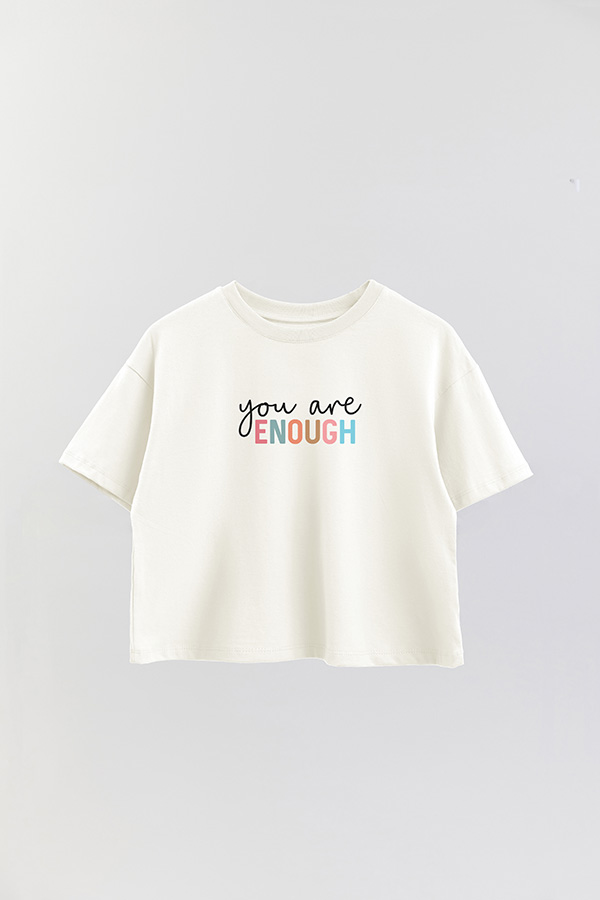 REMERA CROP ESTAMPADA CLR YOU ARE ENOUGH