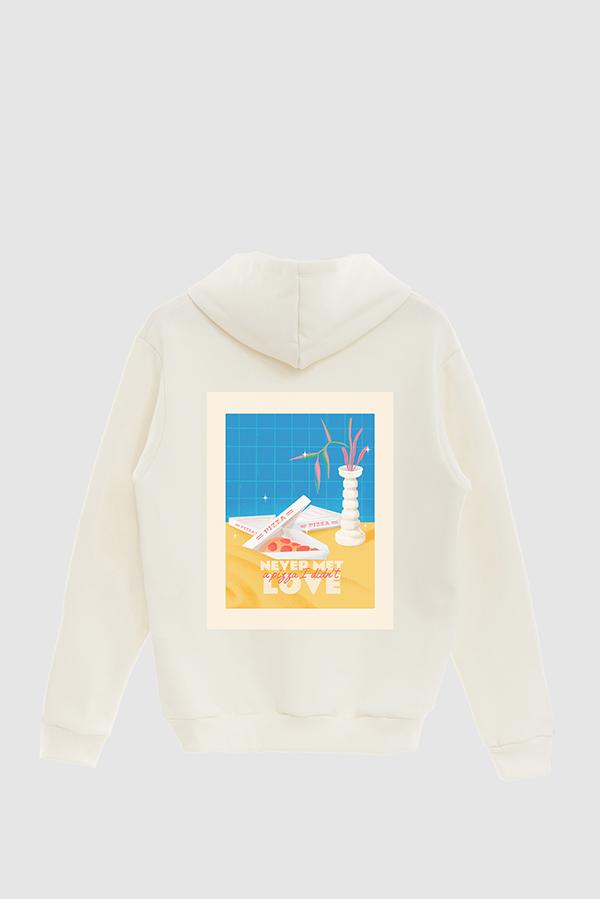 HOODIE ESTAMPADO POSTER NEVER MET A PIZZA