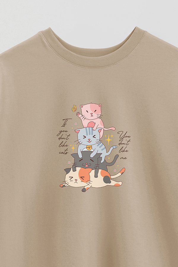 REMERA OVER ESTAMPADA CAT NAP
