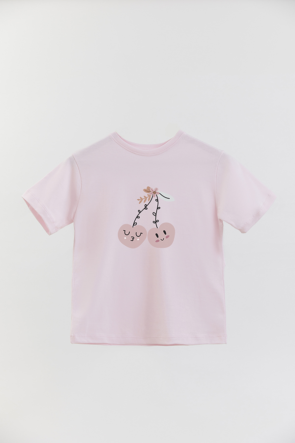 REMERA BASIC GIRL CUTE FRUITS CHERRIES
