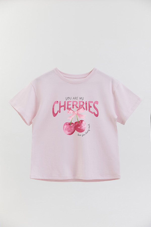 REMERA GIRL OVER CHERRIES