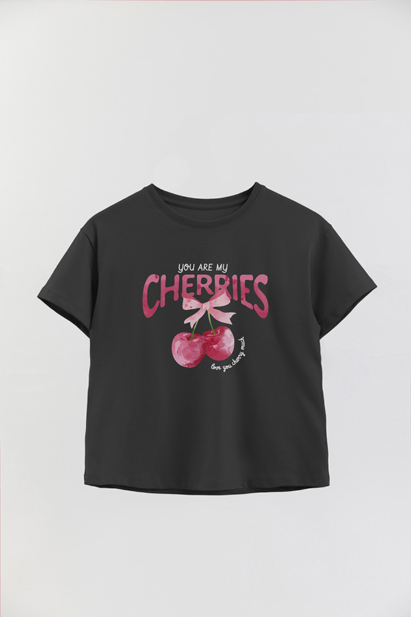 REMERA GIRL OVER CHERRIES