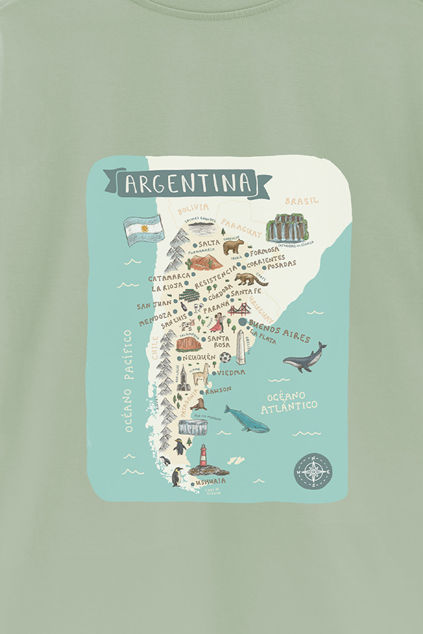 REMERA OVER ESTAMPADA ARG MAPA