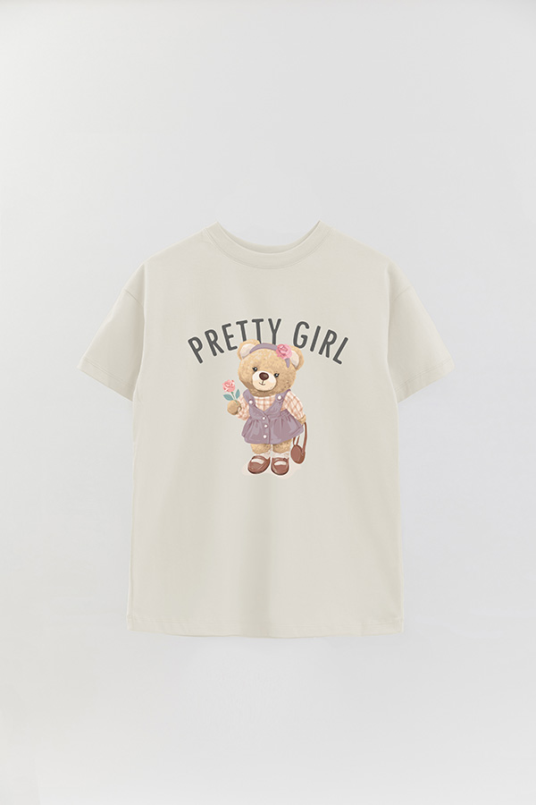 REMERA OVER ESTAMPADA UNISEX TEDDY PRETTY GIRL