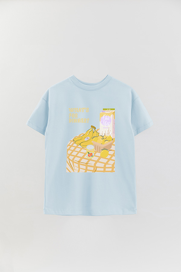 REMERA OVER ESTAMPADA WHATS FOR DINNER