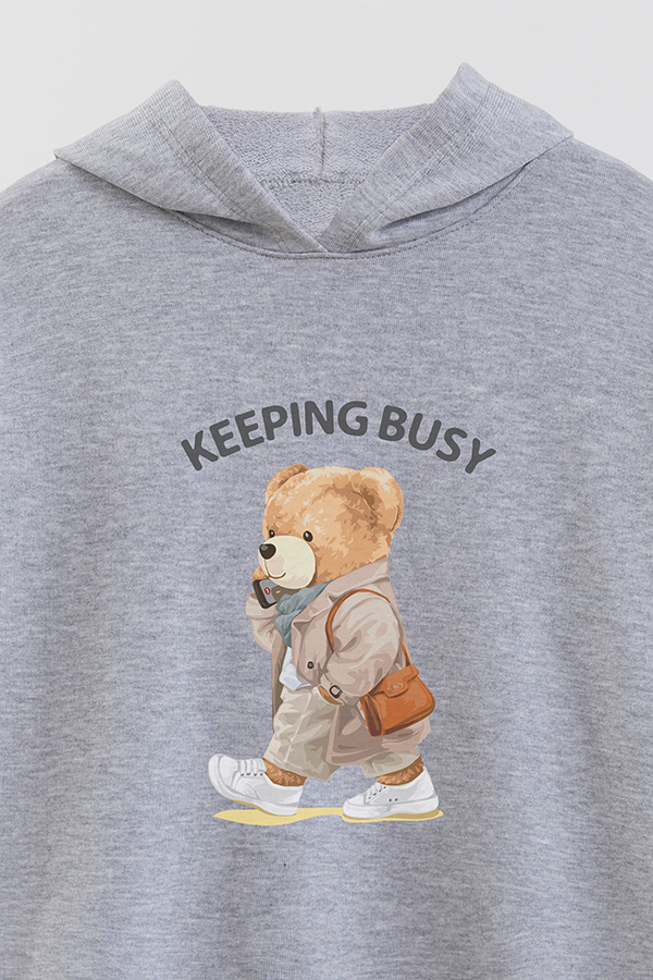 HOODIE RUSTICO KIDS TEDDY KEEPING BUSY
