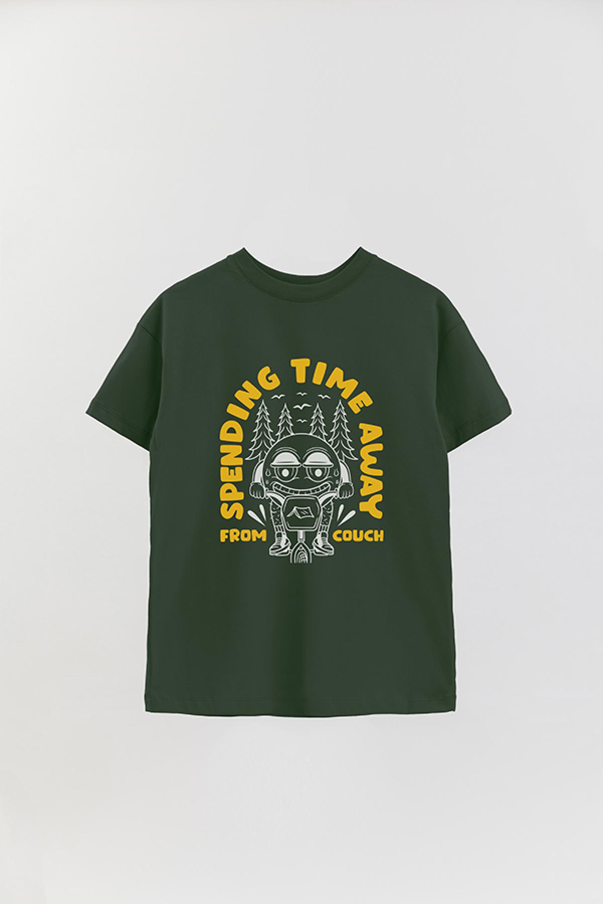 REMERA OVER ESTAMPADA ADVTOON SPENDING TIME AWAY