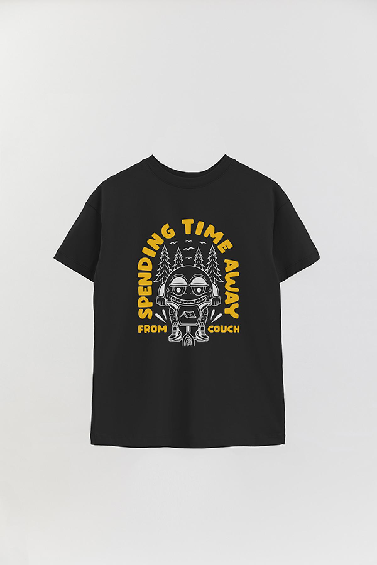 REMERA OVER ESTAMPADA ADVTOON SPENDING TIME AWAY