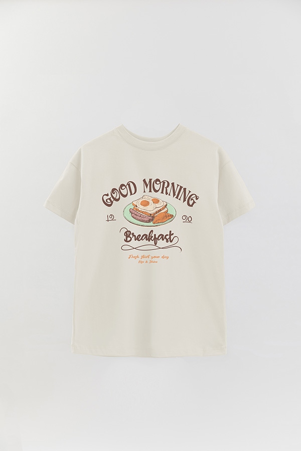 REMERA OVER ESTAMPADA GOOD MORNING