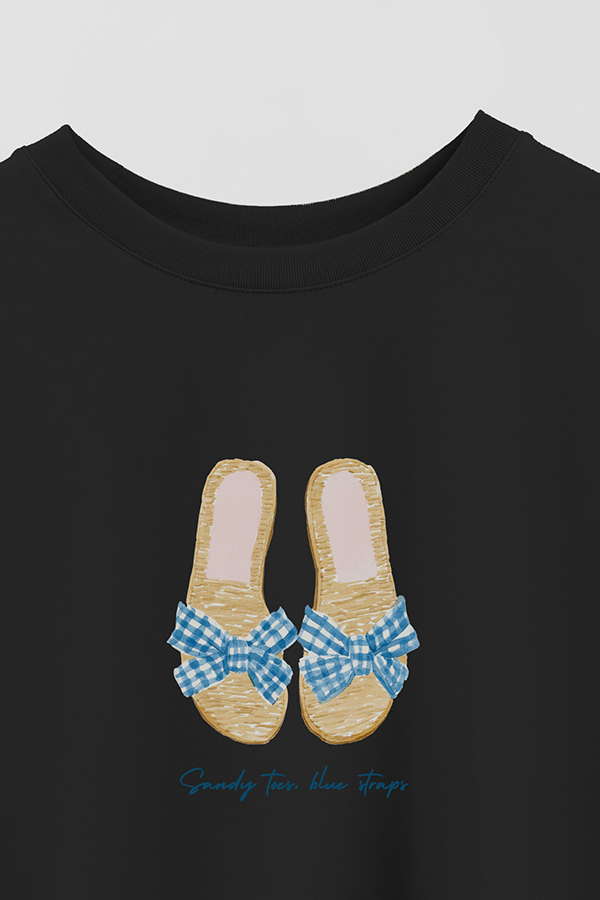 REMERA CROP ESTAMPADA COASTAL SANDY TOES