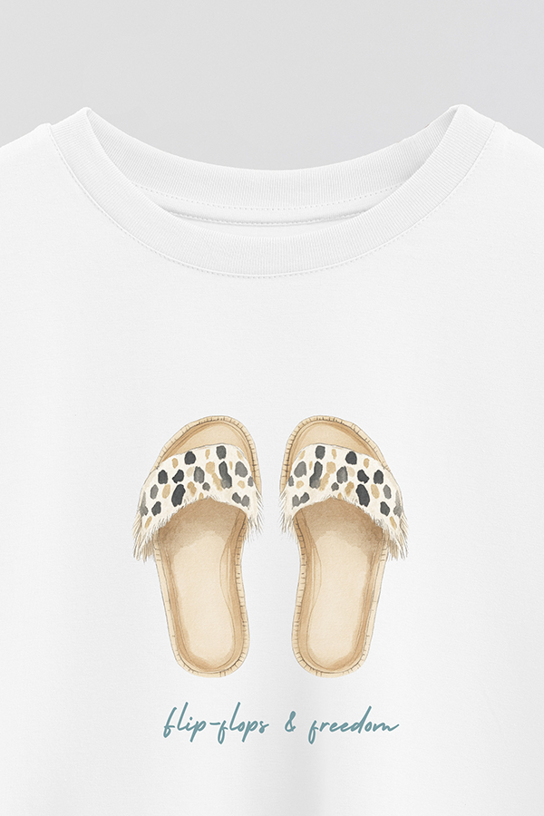 REMERA CROP ESTAMPADA COASTAL FLIP FLOP FREEDOMS