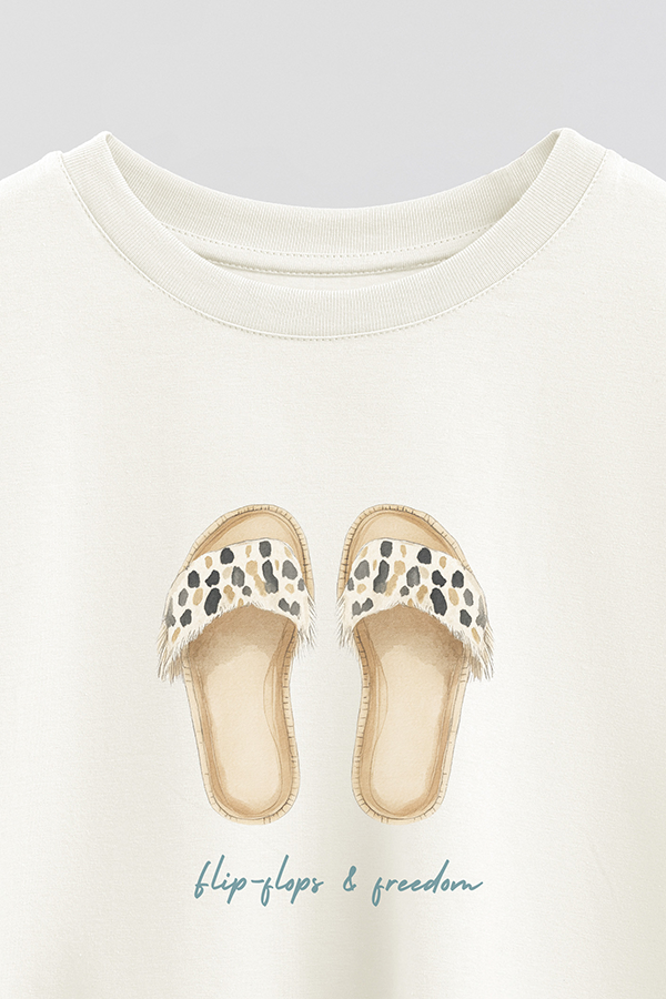 REMERA CROP ESTAMPADA COASTAL FLIP FLOP FREEDOMS