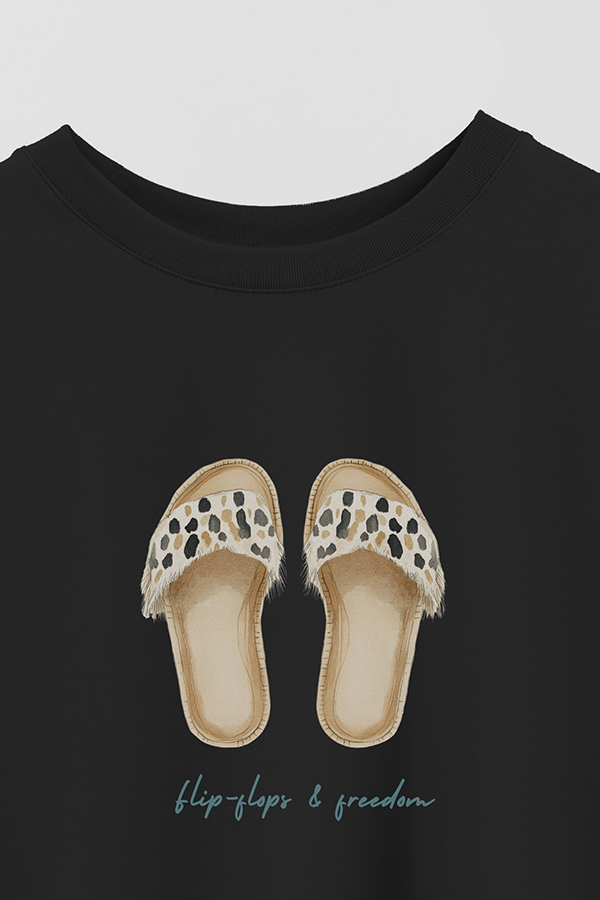 REMERA CROP ESTAMPADA COASTAL FLIP FLOP FREEDOMS
