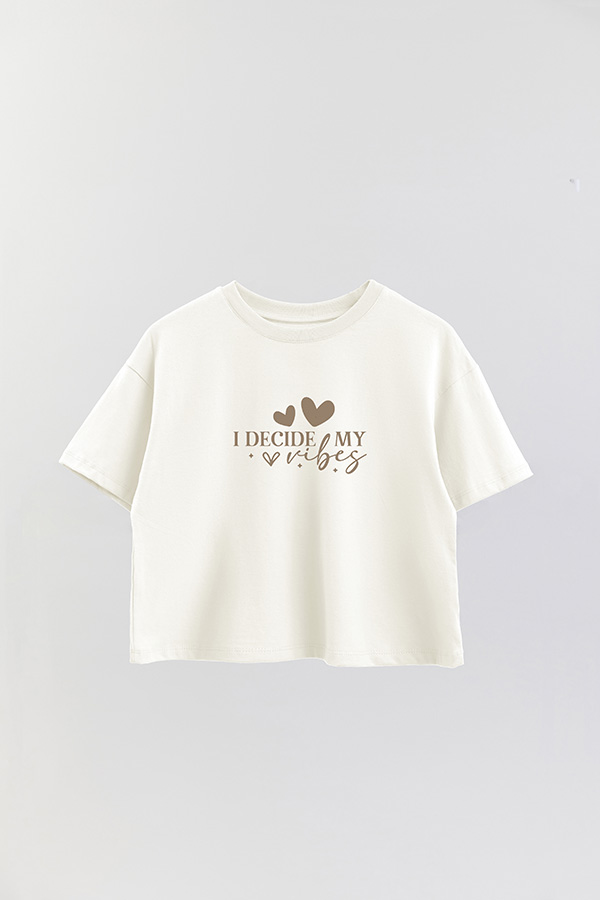 REMERA CROP ESTAMPADA PNK I DECIDE MY VIBES