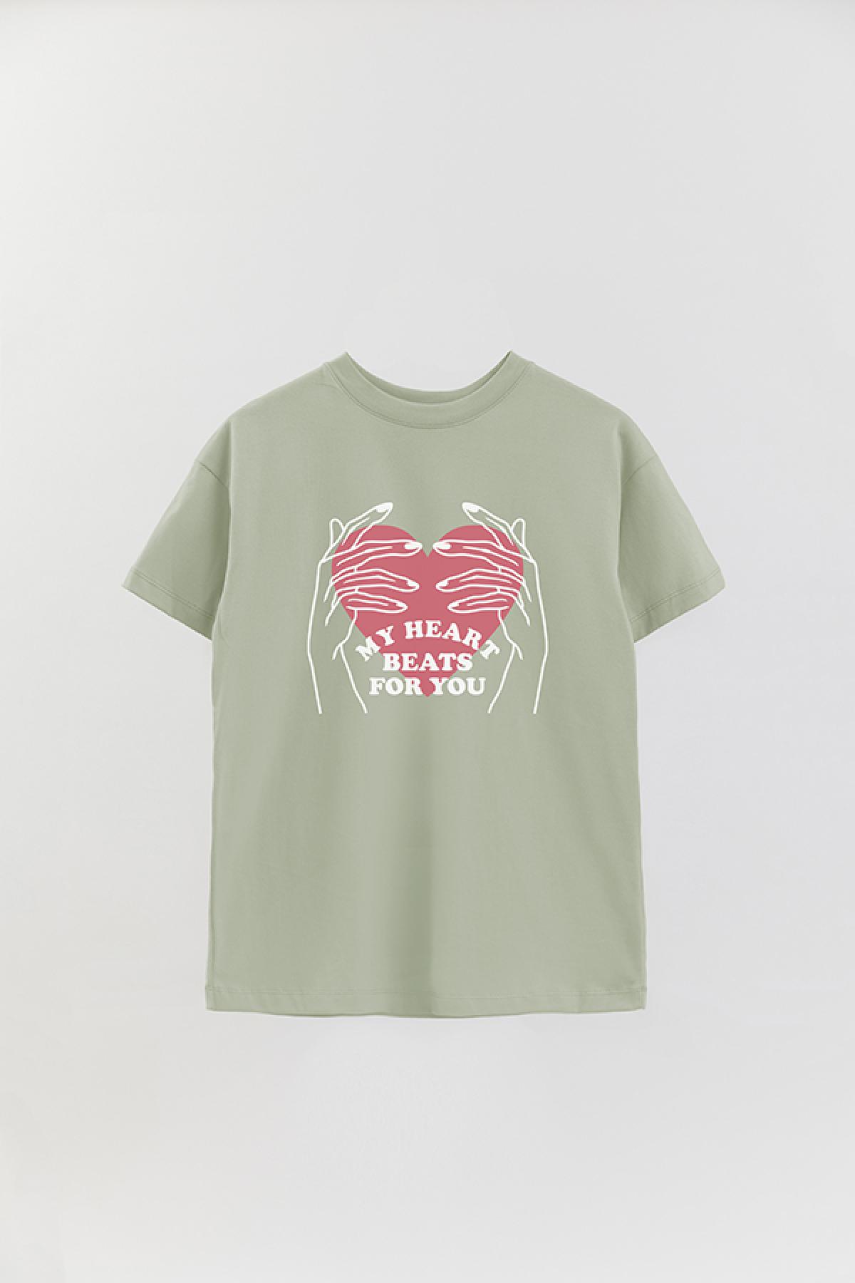 REMERA OVER ESTAMPADA GR MY HEART BEATS FOR YOU