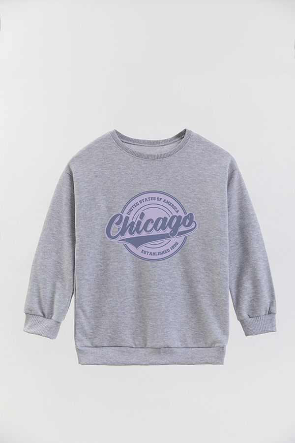 BUZO CREWNECK RUSTICO VARSITY GIRL CHICAGO