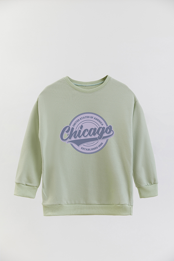 BUZO CREWNECK RUSTICO VARSITY GIRL CHICAGO