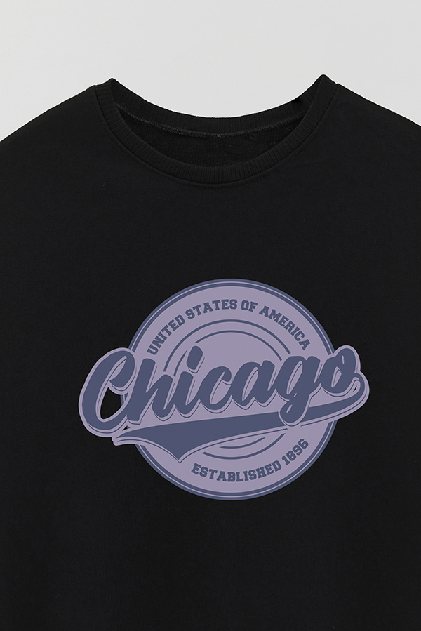 BUZO CREWNECK RUSTICO VARSITY GIRL CHICAGO