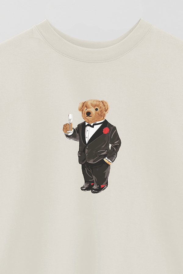 REMERA OVER ESTAMPADA UNISEX BEAR COCKTAIL