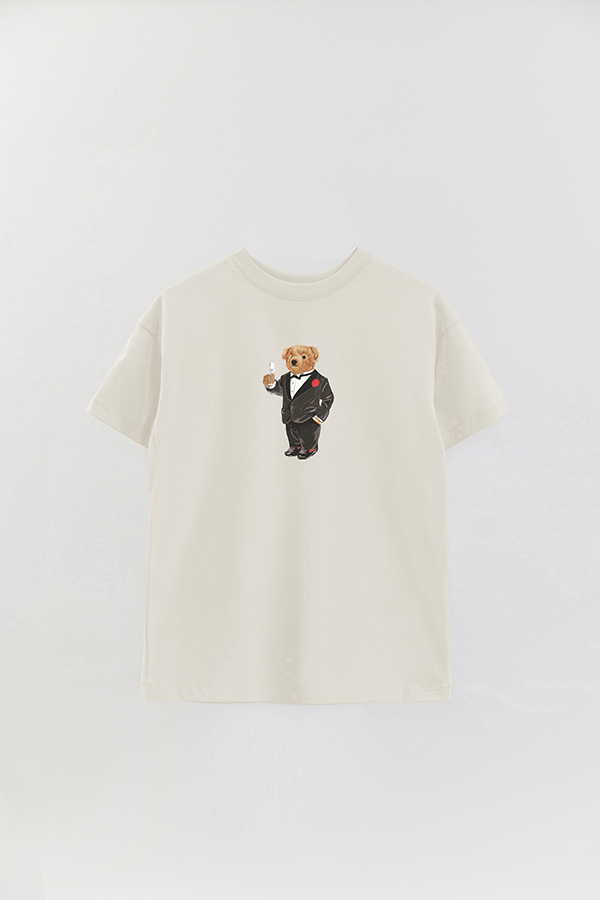 REMERA OVER ESTAMPADA UNISEX BEAR COCKTAIL