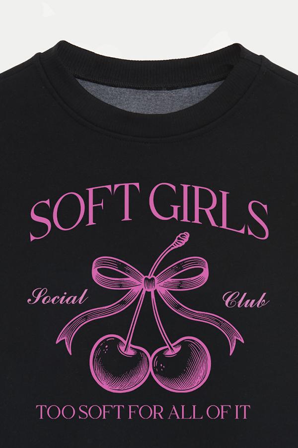 BUZO CROP ESTAMPADO COQUETTE SOFT GIRLS