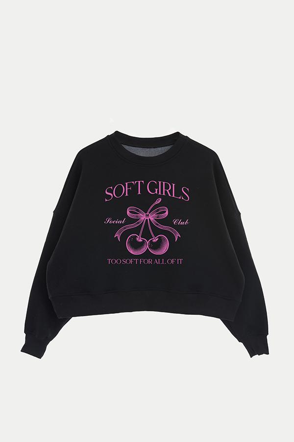 BUZO CROP ESTAMPADO COQUETTE SOFT GIRLS