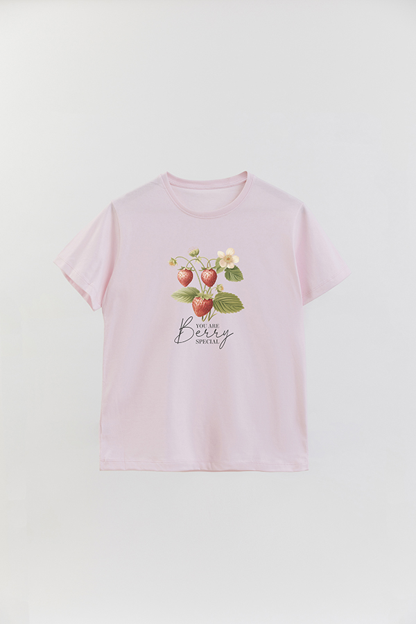 REMERA BASICA ESTAMPADA HARVEST STRAWBERRY