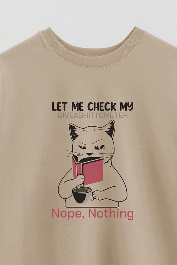 REMERA OVER ESTAMPADA CAT LET ME CHECK
