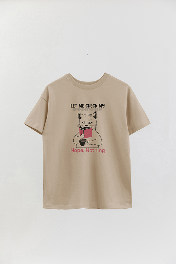 REMERA OVER ESTAMPADA CAT LET ME CHECK