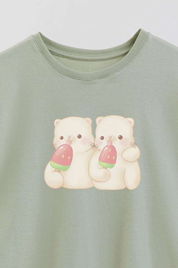 REMERA GIRL OVER SUMMER CAT TWINS