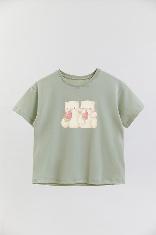 REMERA GIRL OVER SUMMER CAT TWINS