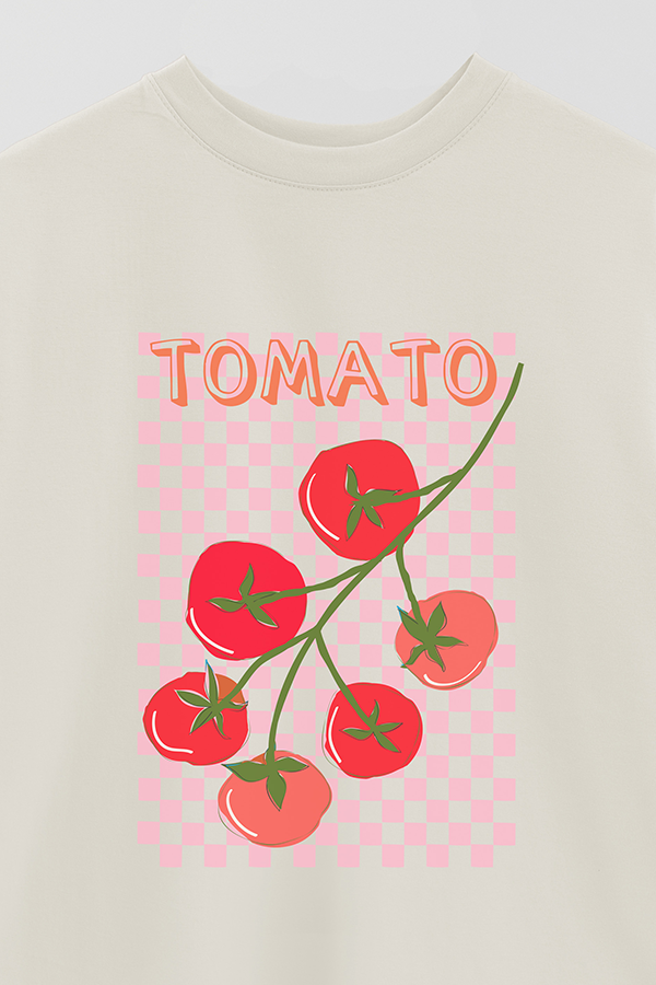 REMERA OVER ESTAMPADA TOMATO